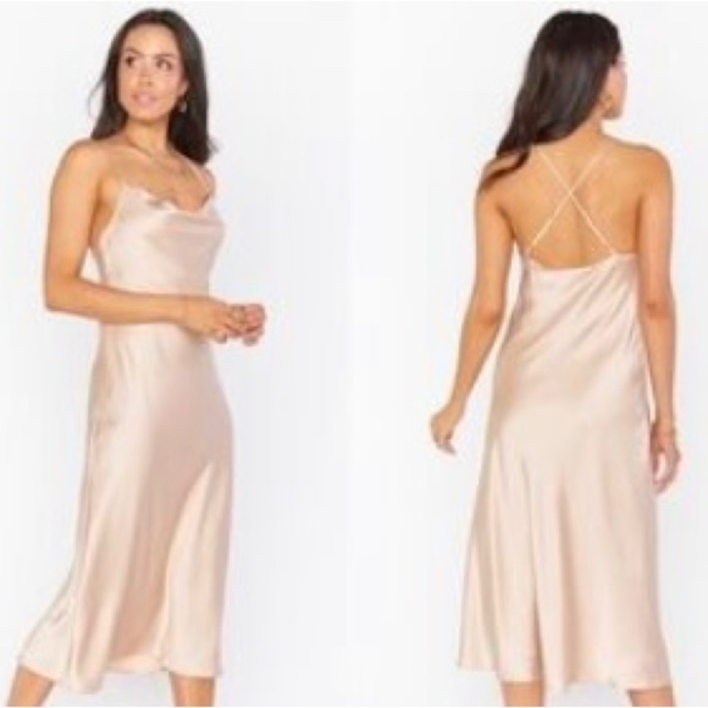 Show Me Your Mumu Spaghetti Strap Satin Verona Cowl Dress Size Small‎